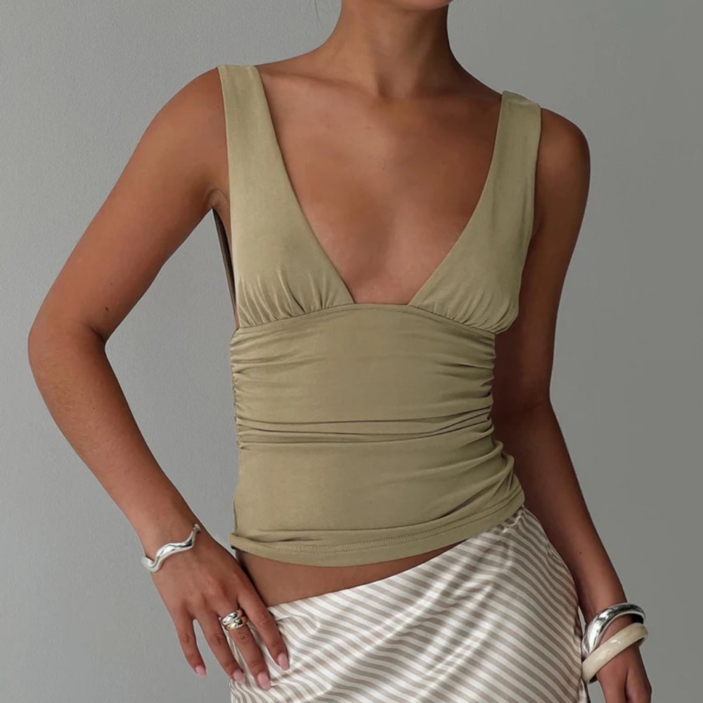 Plunging Neck Tank Top